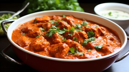 Delicious Chicken Tikka Masala, Tempting Indian Cuisine, Flavourful Curry, Authentic Indian Dish, National dish in the UK