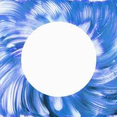 Hand painted Colorful background. Negative circle shape.	