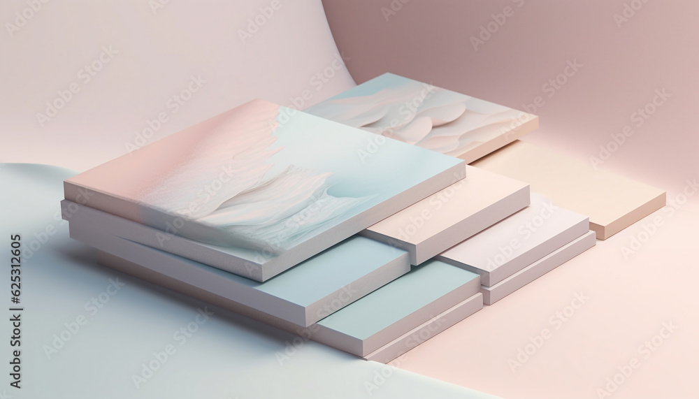 Poster clean cardboard packaging container stack on white background generated by ai
