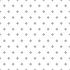 Flower seamless pattern. Repeating cute small flowers background. Repeated modern design for prints. Sample texture black and white silhouette graphic shape. Repeat simple swatch. Vector illustration