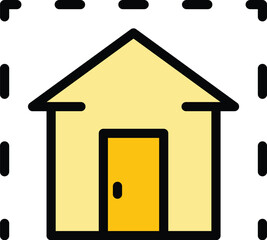 Stay home icon outline vector. People safety. Safe distance color flat