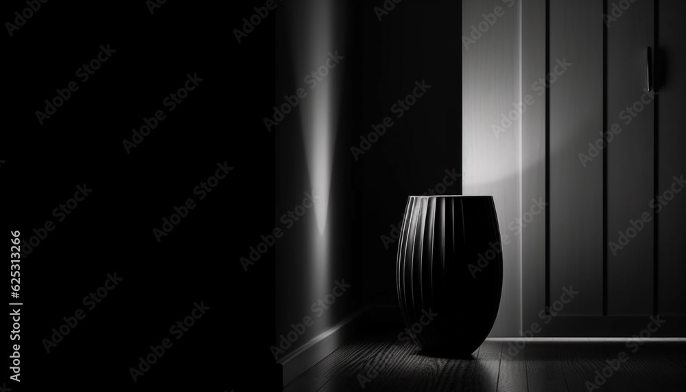 Poster modern elegance in empty domestic room with illuminated drink backdrop generated by ai