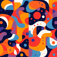 Vibrant Abstract Patterns: A Flat and Simple Collection of Colorful Shapes