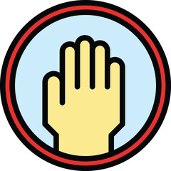 Obraz premium Touch restricted icon outline vector. Access forbidden. Avoid contact color flat