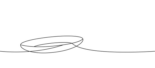 Empty plate one line continuous drawing. Kitchen tools continuous one line illustration. Vector minimalist linear illustration.