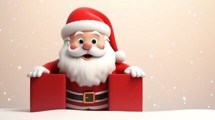 3D Santa Claus with gifts