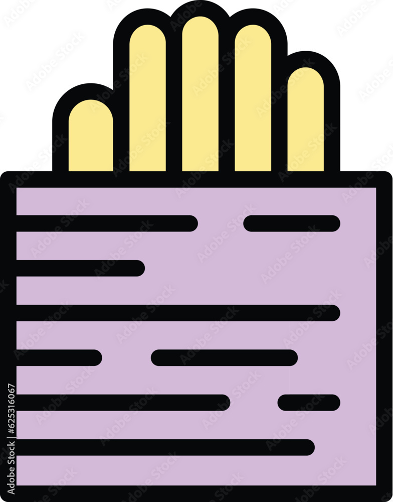 Poster verification palm system icon outline vector. biometric recognition. scan fingerprint color flat