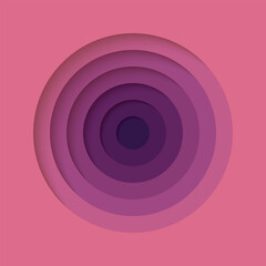 3D background with paper cut pink bordo colours round holes. Realistic design layout for presentation, flyer, poster, banner, business card. Geometric vector illustration.