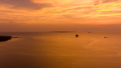 Fort Morgan, Alabama beach at sunset in july