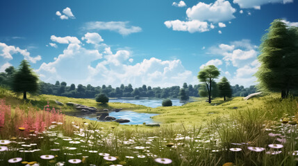 nature background concept beautiful summer meadow