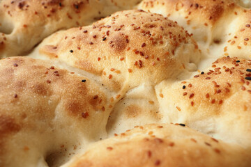 detail shot of Ramadan Pide, Turkish popular bread,
