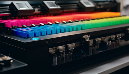 Modern machinery controls electrical equipment in the electronics industry factory generated by AI