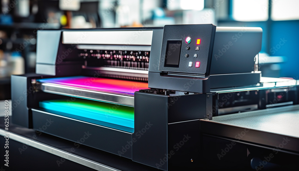 Poster modern automated machinery in a factory mixing metal with accuracy generated by ai