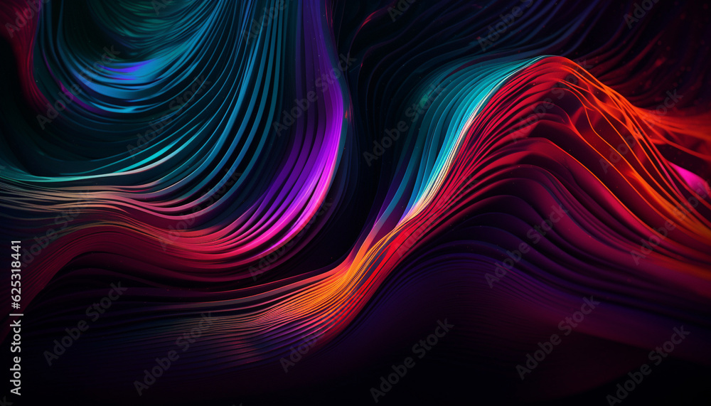 Poster smooth flowing wave pattern in futuristic blue decoration backdrop generated by ai