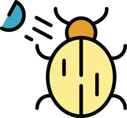 Spraying bug icon outline vector. Insect spray. Aerosol bottle color flat