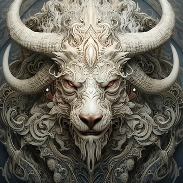 Fantasy Horned Beast- decorative stone