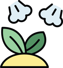 Spraying plant icon outline vector. Pesticide spray. Chemical garden color flat