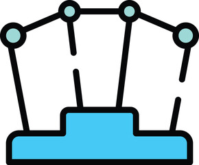 Digital vr platform icon outline vector. Virtual reality. Game tour color flat