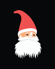 Christmas Santa Claus hat on a black background.