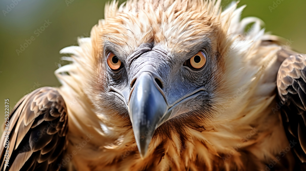 Wall mural Vulture scavenger bird head portrait - Generative AI