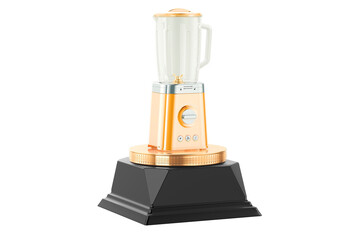 Golden Electric Blender Award Trophy Pedestal. 3d Rendering