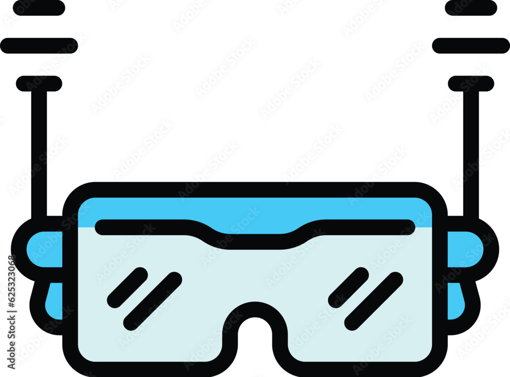 Wall mural wireless vr glasses icon outline vector. digital reality. game tour color flat