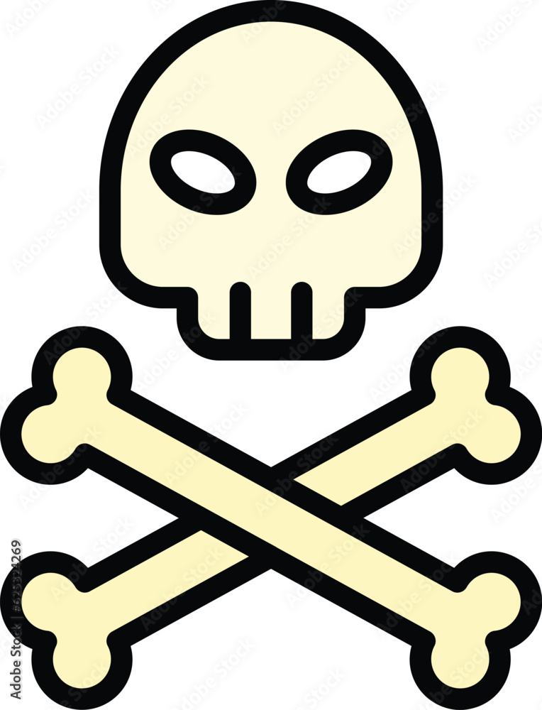 Aufkleber cyber security skull icon outline vector. stop fraud. secure key color flat