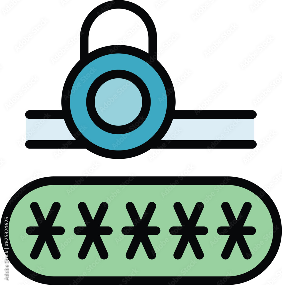 Aufkleber secure password icon outline vector. stop cyber. money key color flat