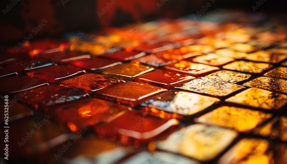 Aufkleber vibrant colors illuminate modern architecture in a bright, abstract pattern generated by ai