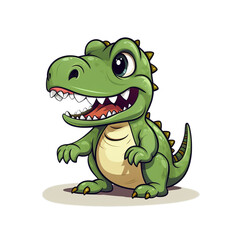 Fototapeta premium a cheerful cartoon dinosaur with a contagious smile