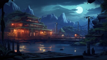 A climatic place with survival theme game art