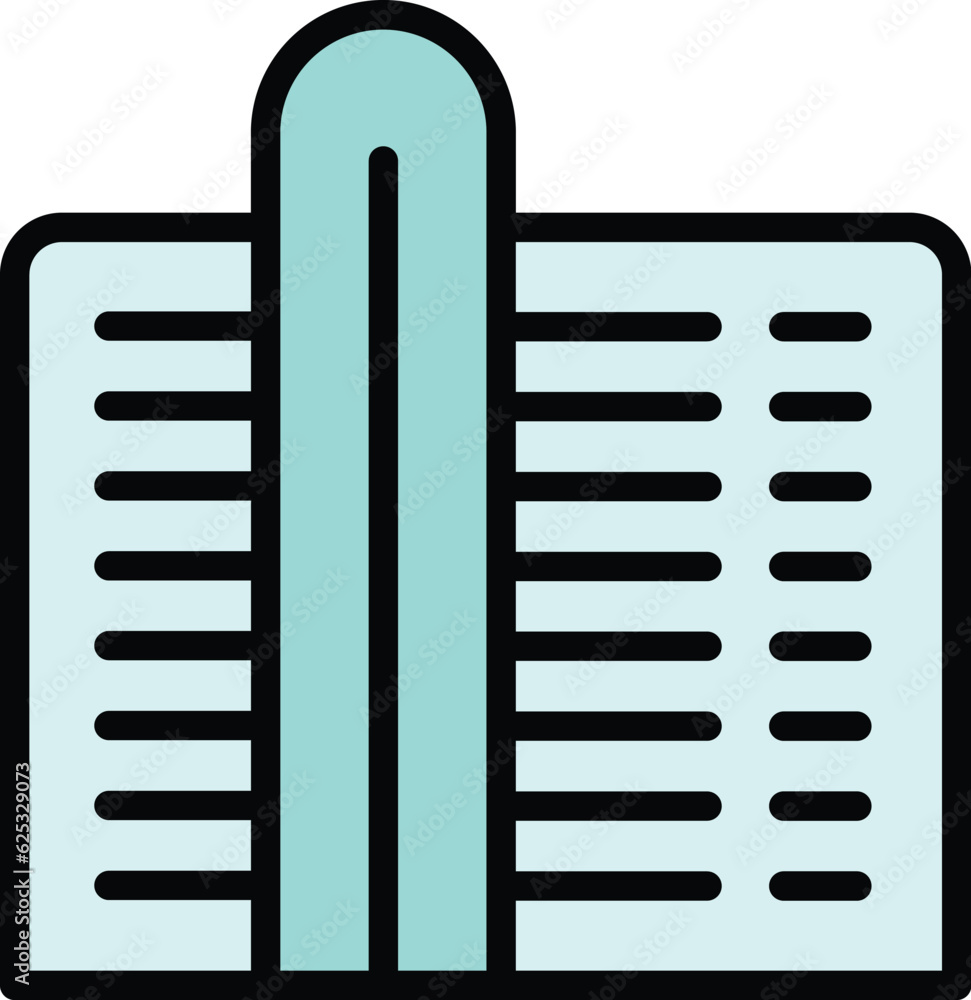 Poster facade multistory icon outline vector. house block. outside style color flat