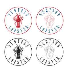 lobster rounded label vector design