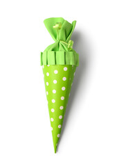 Green school cone on white background