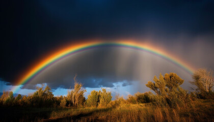 Vibrant colors of nature create a majestic, non urban landscape generated by AI