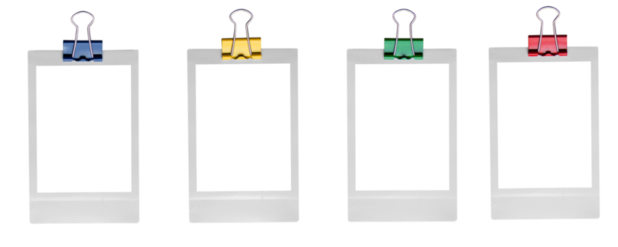 Polaroid Photo frames with colored bracket
