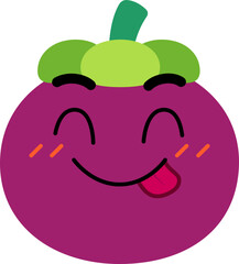 Mangosteen Face Tongue Out Hungry