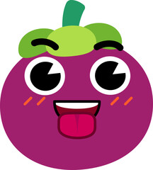 Mangosteen Face Tongue Out Open Eye