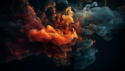 Obraz premium Abstract multi colored design exploding in vibrant colors and chaotic motion generated by AI