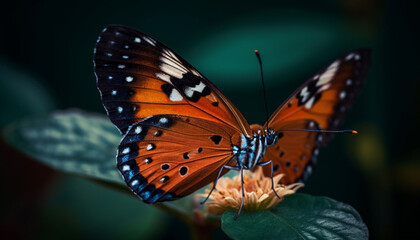 Vibrant butterfly in nature, flying with elegance and beauty generated by AI