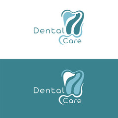 Dental clinic logo Tooth abstract design vector template Linear style. Dentist doctor logo concept icon.