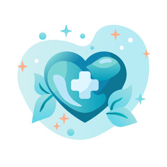Heart icon. Heartbeat or cardiogram for a healthy doctor, measuring the rhythm of the pulse, medical care. Vector illustration