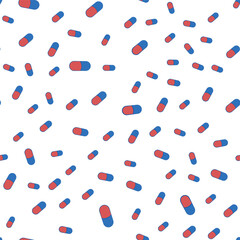 Seamless pattern on a medical theme. Treatment with vitamin tablets. Vector illustration
