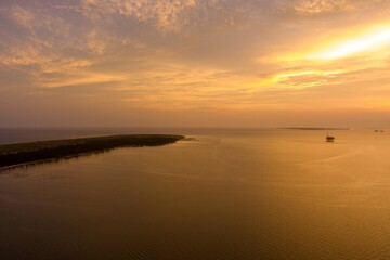 Fort Morgan, Alabama at sunset in july