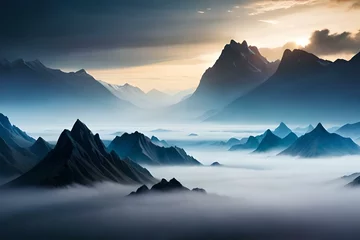 Kissenbezug sunrise in the mountains © Asaad