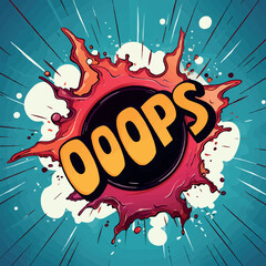  Cloud With Oops Pop Art Message. High quality illustration