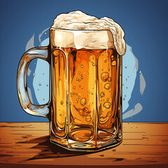 Graphic image of a beer mug. High quality illustration
