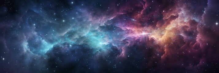 Naklejka premium Abstract colorful space galaxy cloud nebula. Universe science astronomy. Supernova background wallpaper