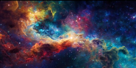 Obraz na płótnie Canvas Abstract colorful space galaxy cloud nebula. Universe science astronomy. Supernova background wallpaper