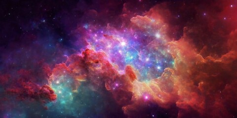 Fototapeta na wymiar Abstract colorful space galaxy cloud nebula. Universe science astronomy. Supernova background wallpaper